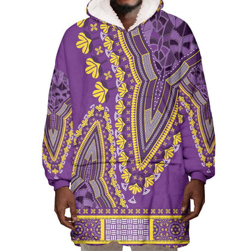Dashiki Wearable Blanket Hoodie Luxury Afro - Violet LT7