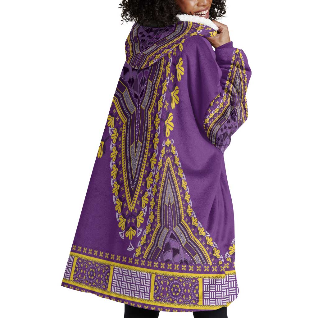Dashiki Wearable Blanket Hoodie Luxury Afro - Violet LT7