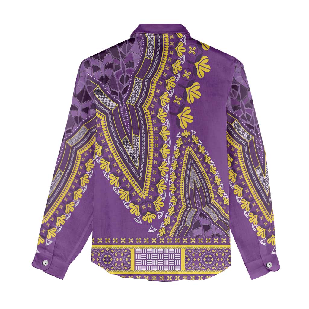 Dashiki Women Casual Shirt Luxury Afro - Violet LT7