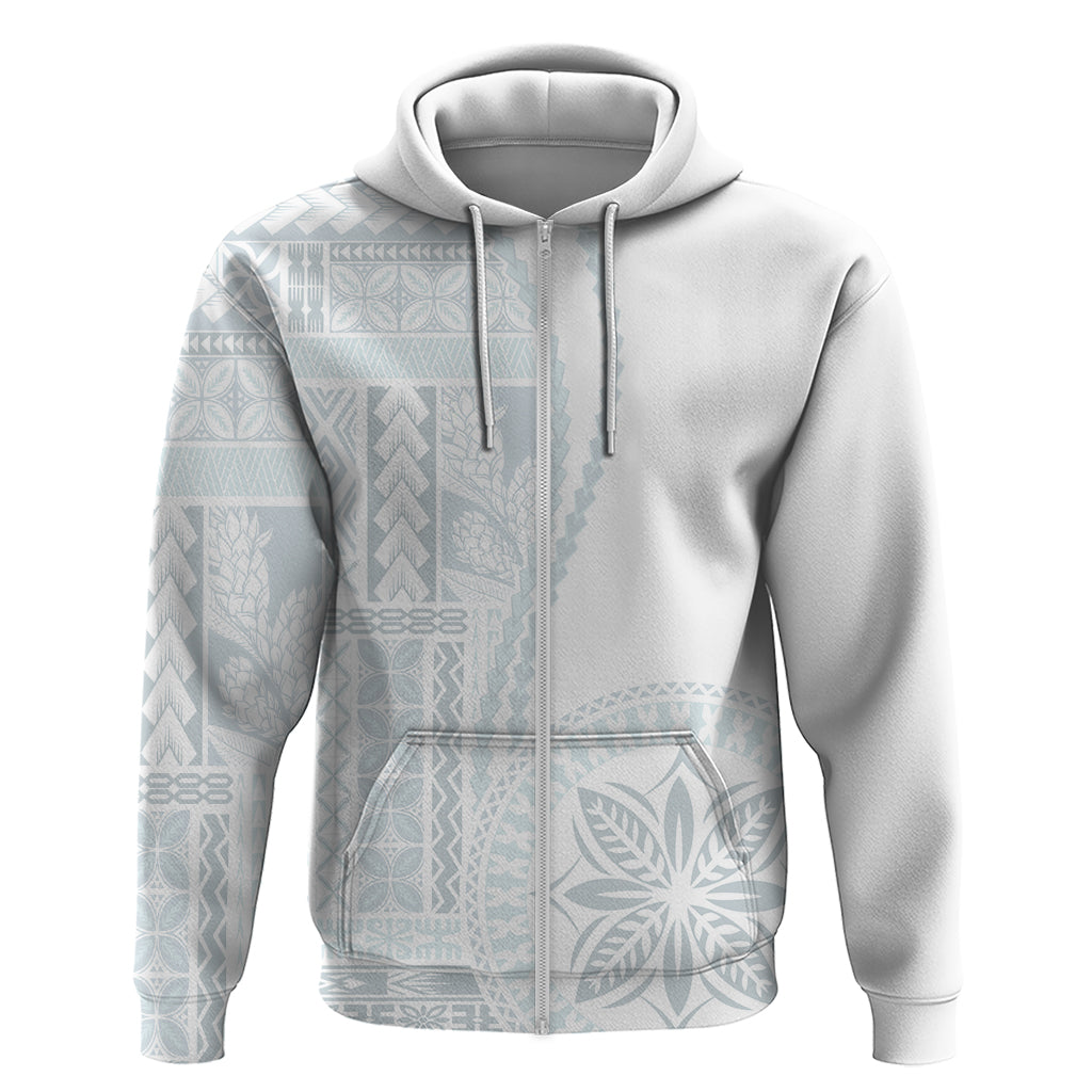 Samoa White Sunday Hoodie Classic Siapo Style LT7