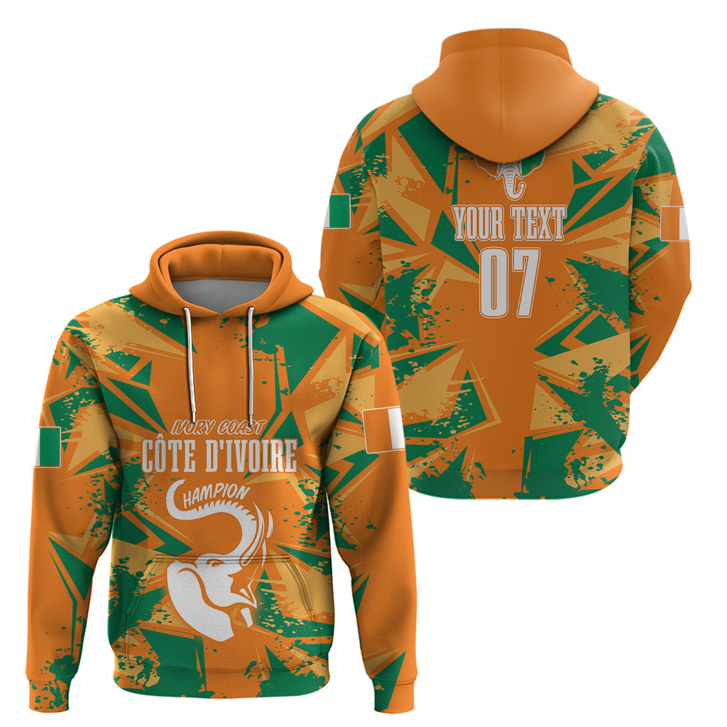 Ivory Coast Football Custom Hoodie Les Elephants Champions LT7