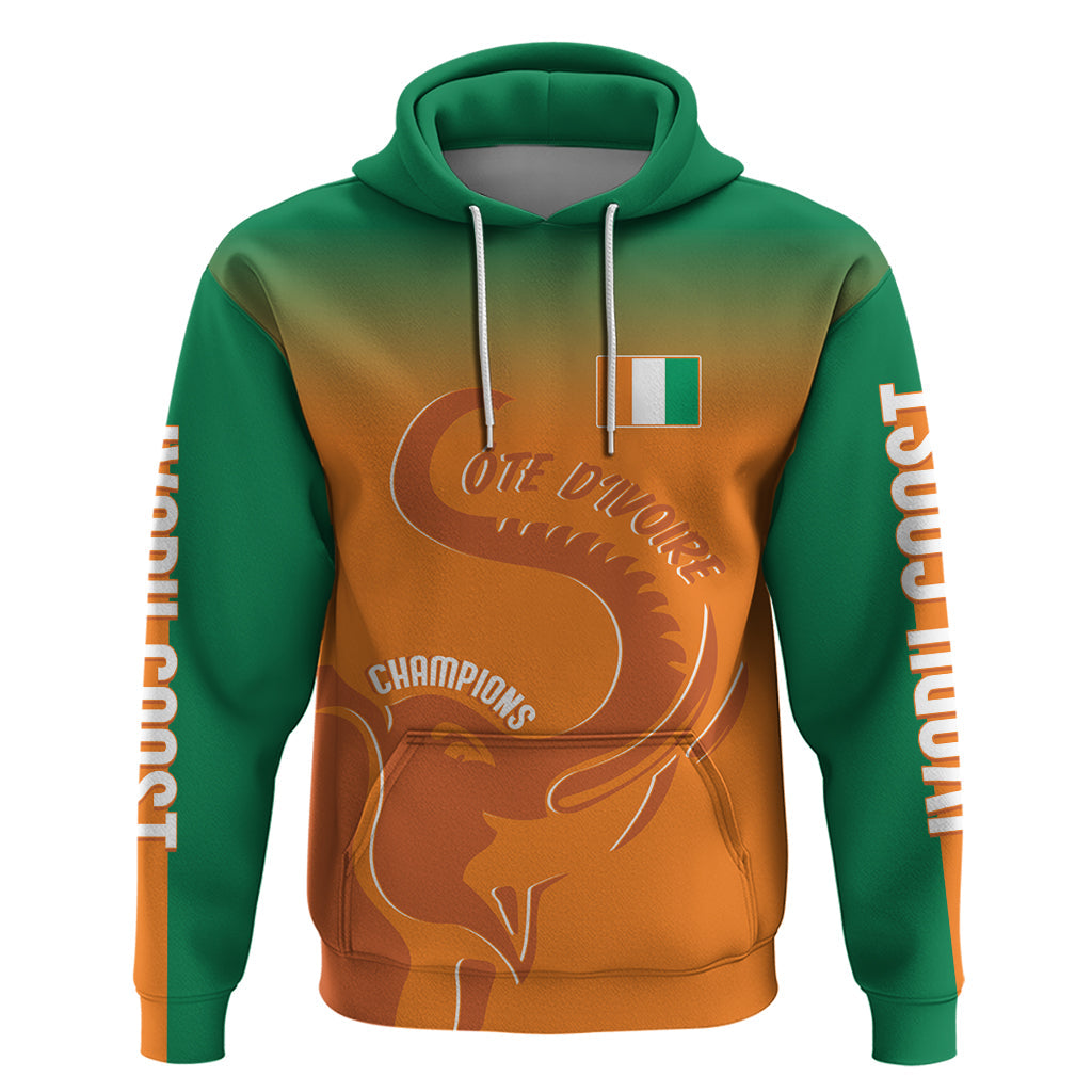Ivory Coast Football Custom Hoodie Ivory Elephants - Basic Style LT7