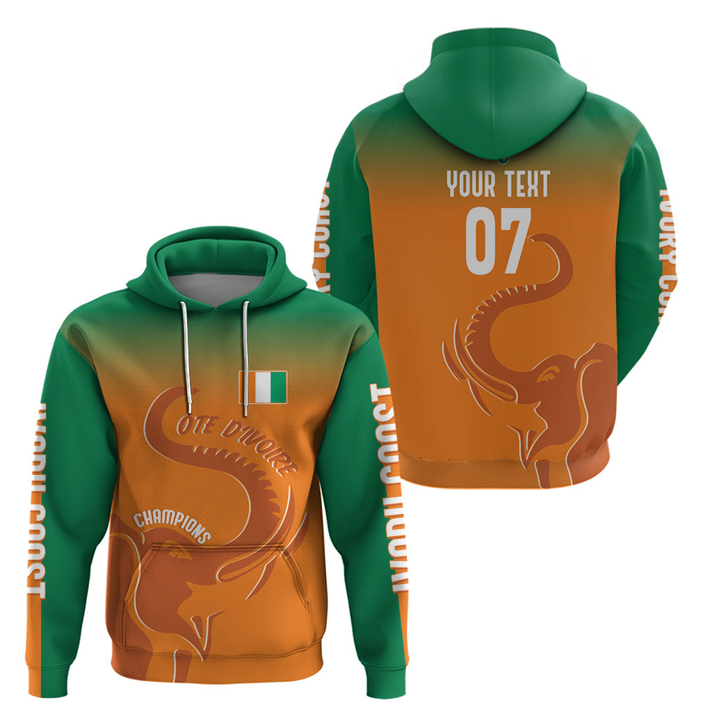 Ivory Coast Football Custom Hoodie Ivory Elephants - Basic Style LT7