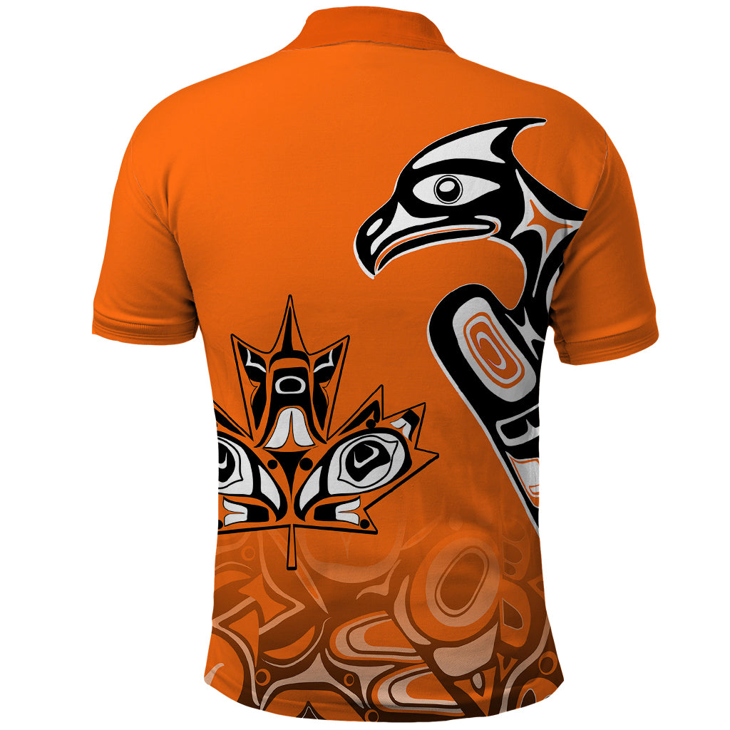 Canada Indigenous Polo Shirt Aboriginal Bird Art - Every Child Matters LT7