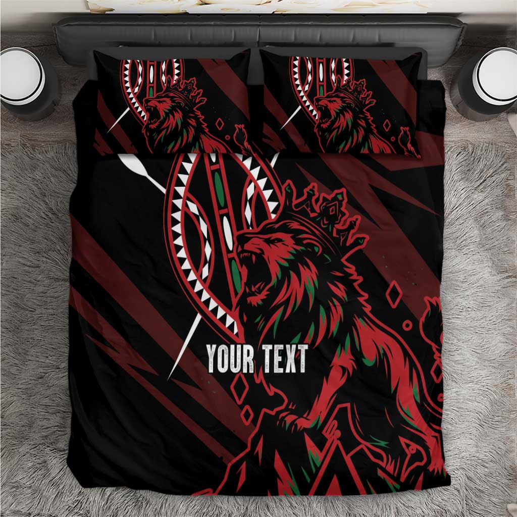 Kenya Personalized Lion Bedding Set Stylized Maasai Shield LT7