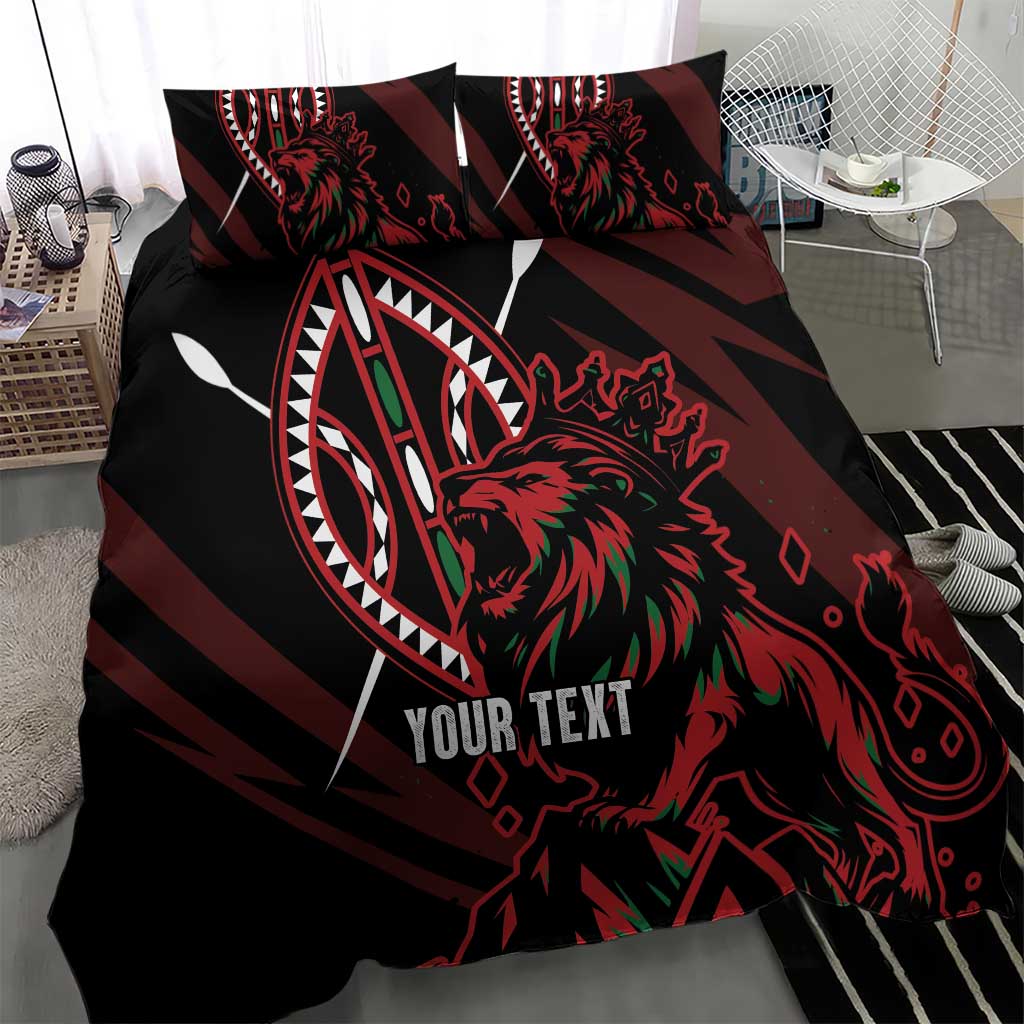 Kenya Personalized Lion Bedding Set Stylized Maasai Shield LT7