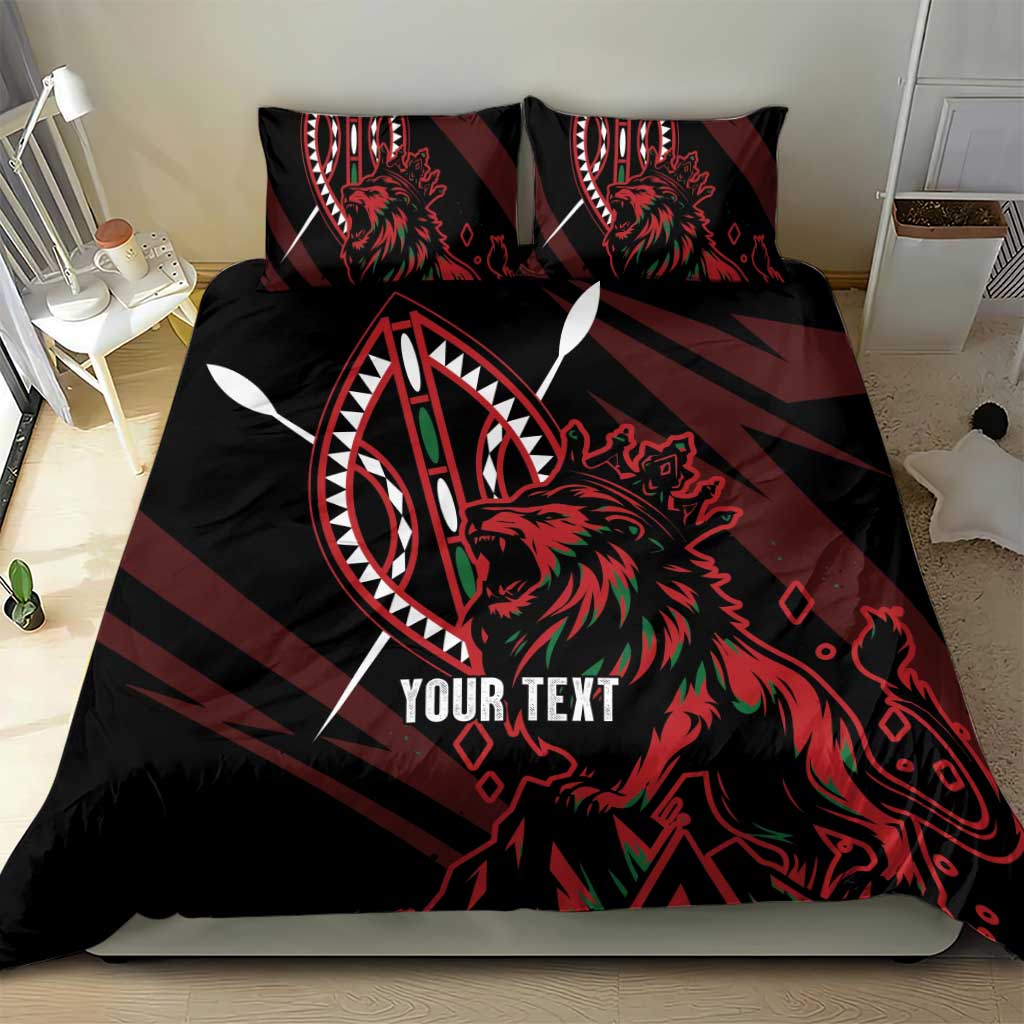 Kenya Personalized Lion Bedding Set Stylized Maasai Shield LT7