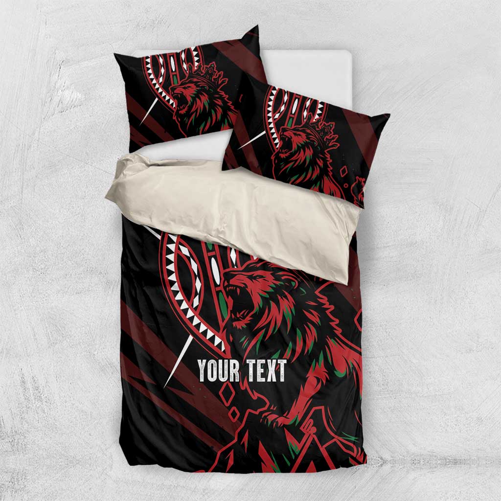 Kenya Personalized Lion Bedding Set Stylized Maasai Shield LT7