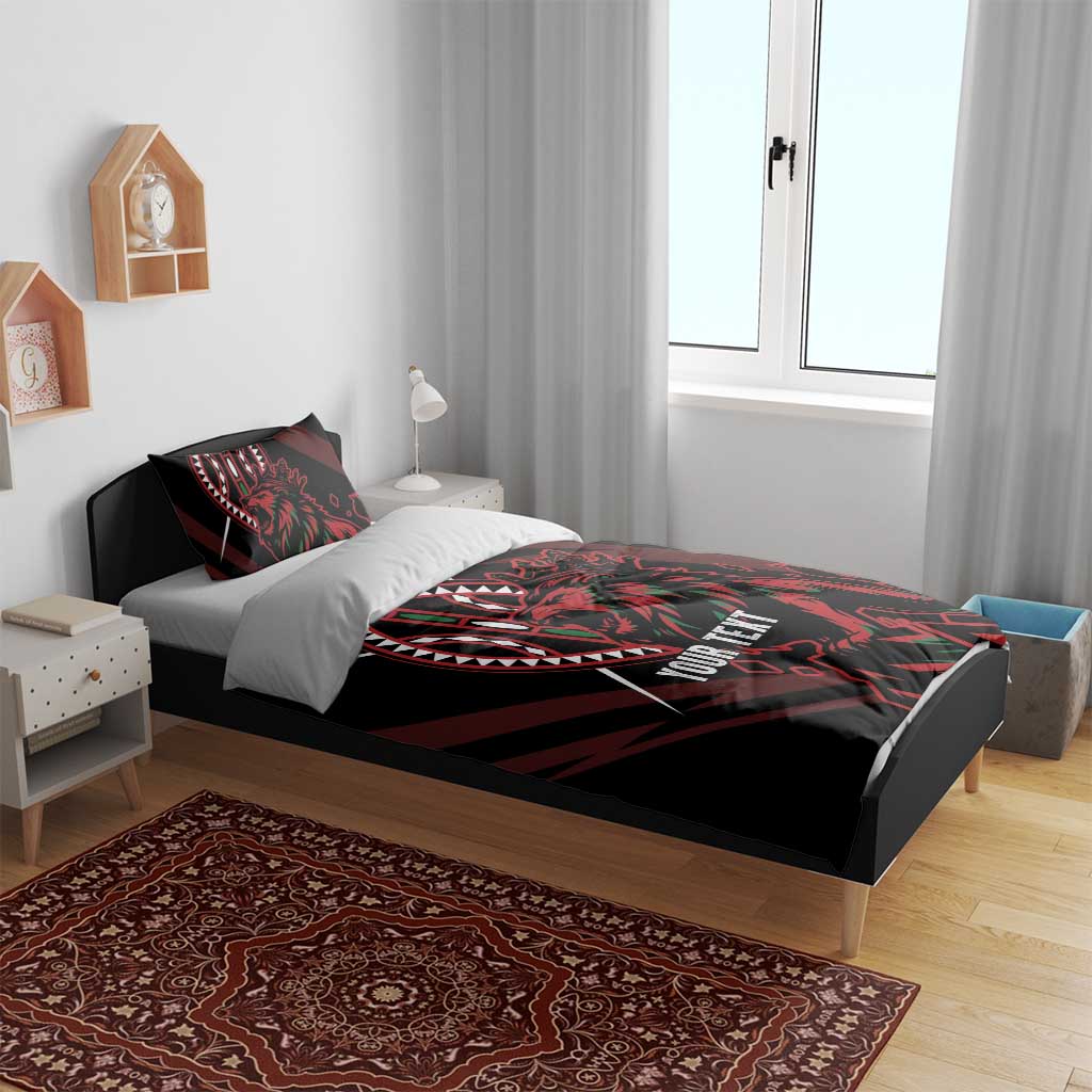 Kenya Personalized Lion Bedding Set Stylized Maasai Shield LT7
