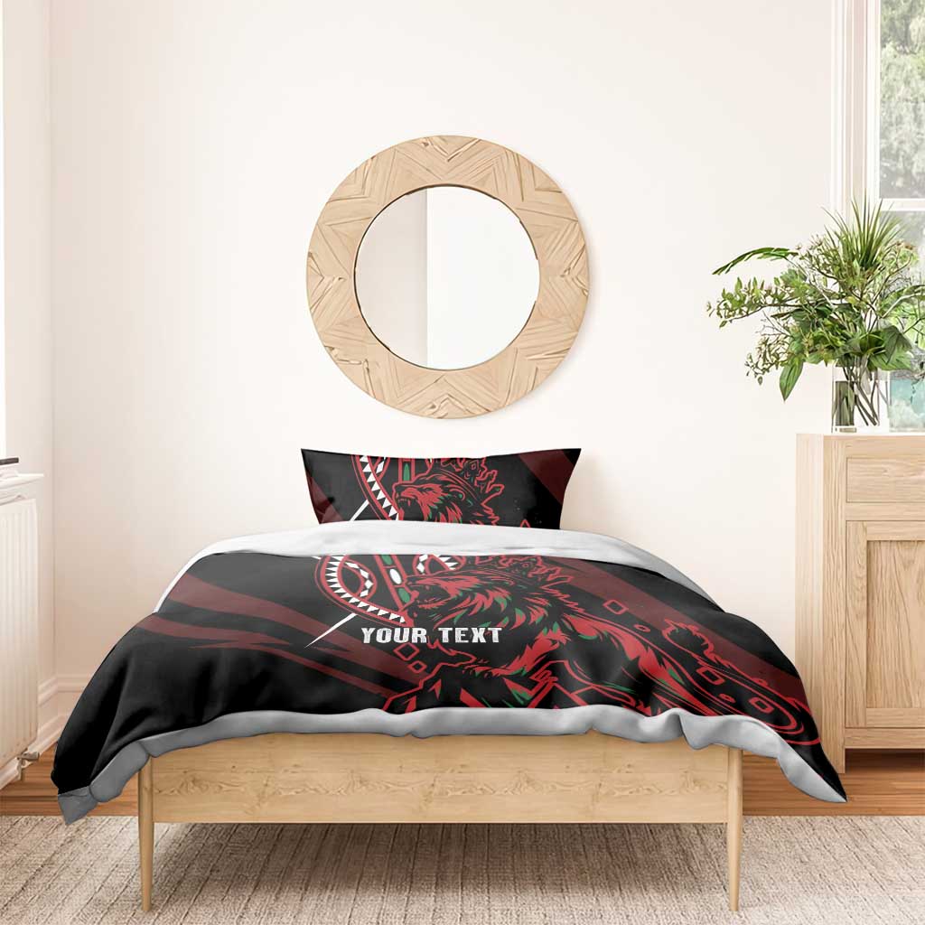 Kenya Personalized Lion Bedding Set Stylized Maasai Shield LT7