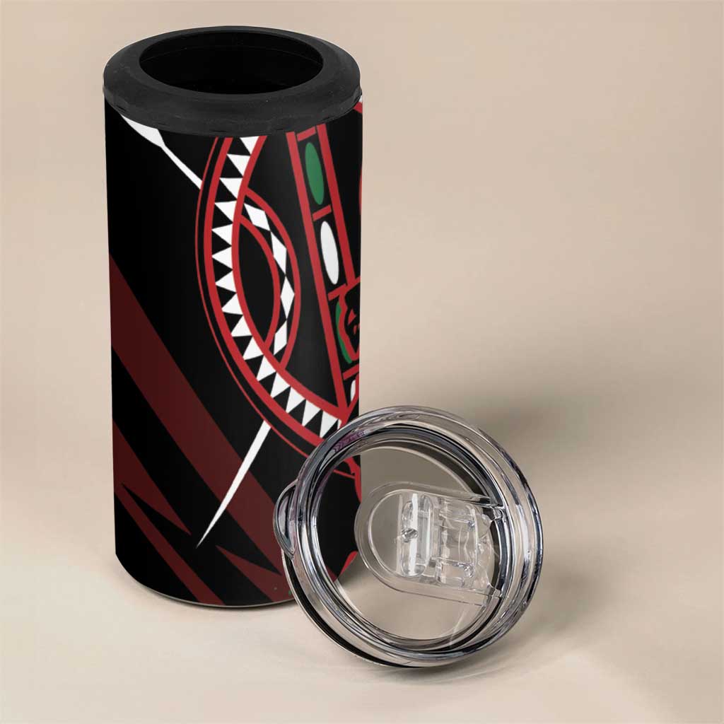 Kenya Personalized Lion 4 in 1 Can Cooler Tumbler Stylized Maasai Shield LT7