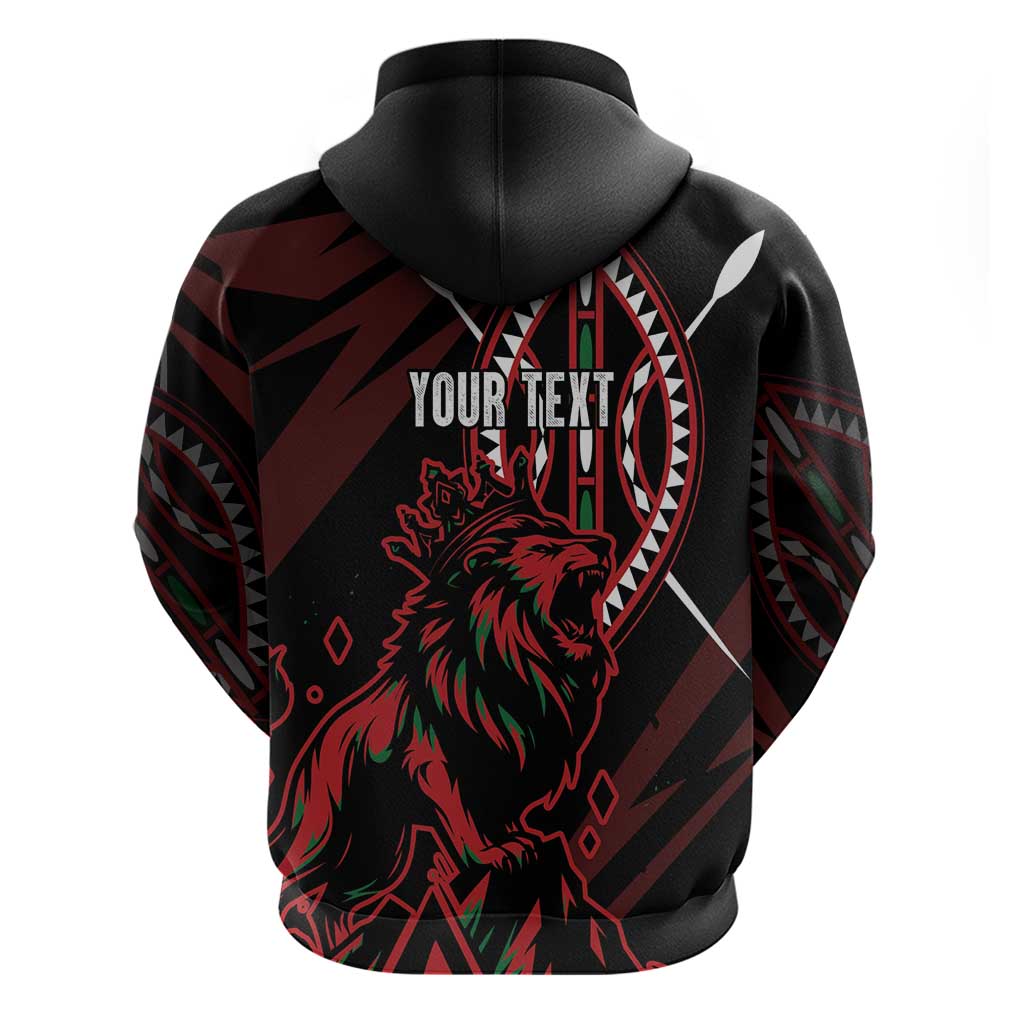 Kenya King Lion Personalized Hoodie Stylized Maasai Shield LT7