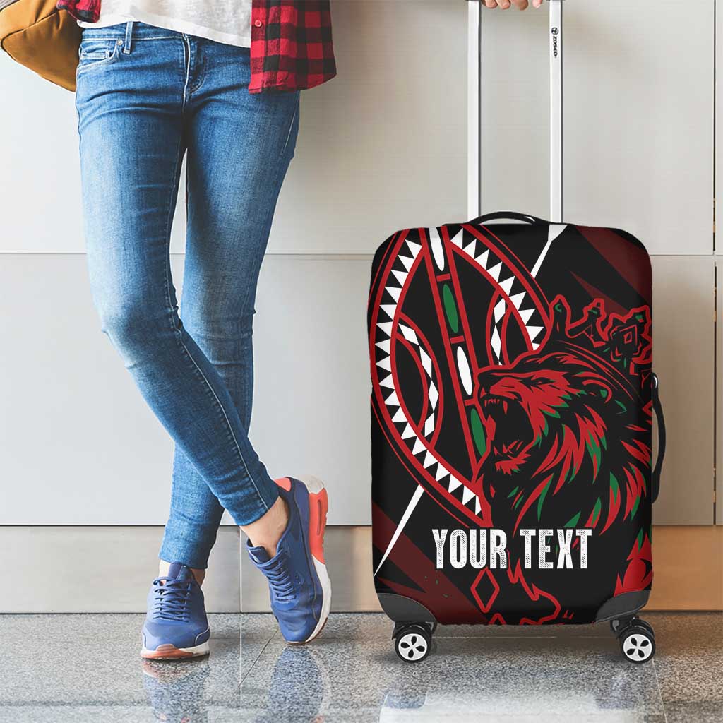Kenya King Lion Personalized Luggage Cover Stylized Maasai Shield LT7