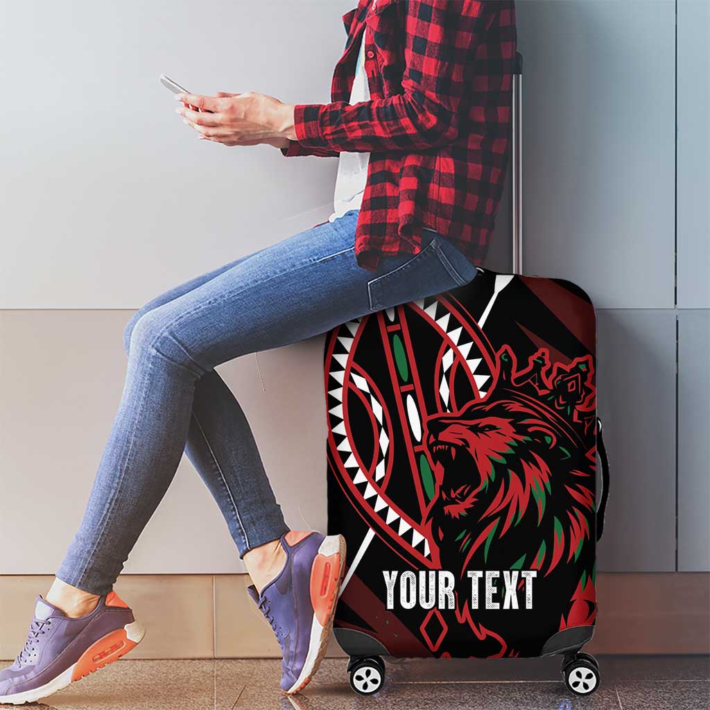 Kenya King Lion Personalized Luggage Cover Stylized Maasai Shield LT7