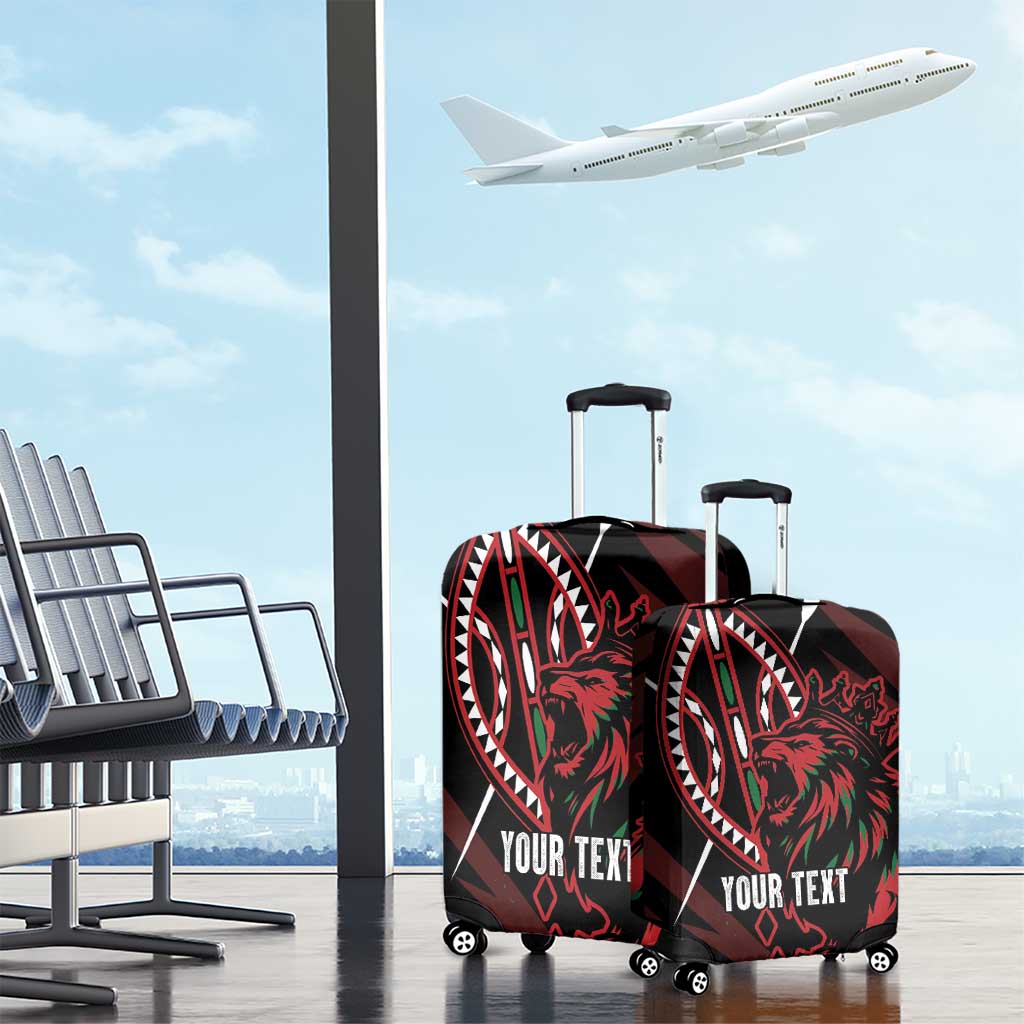 Kenya King Lion Personalized Luggage Cover Stylized Maasai Shield LT7