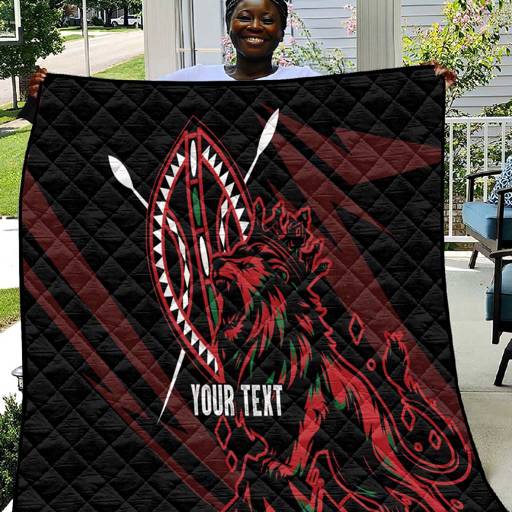 Kenya Personalized Lion Quilt Stylized Maasai Shield LT7