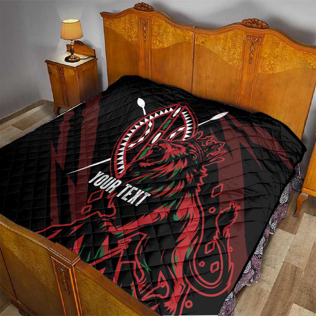 Kenya Personalized Lion Quilt Stylized Maasai Shield LT7