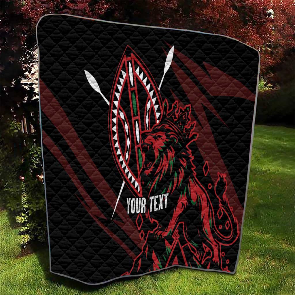 Kenya Personalized Lion Quilt Stylized Maasai Shield LT7