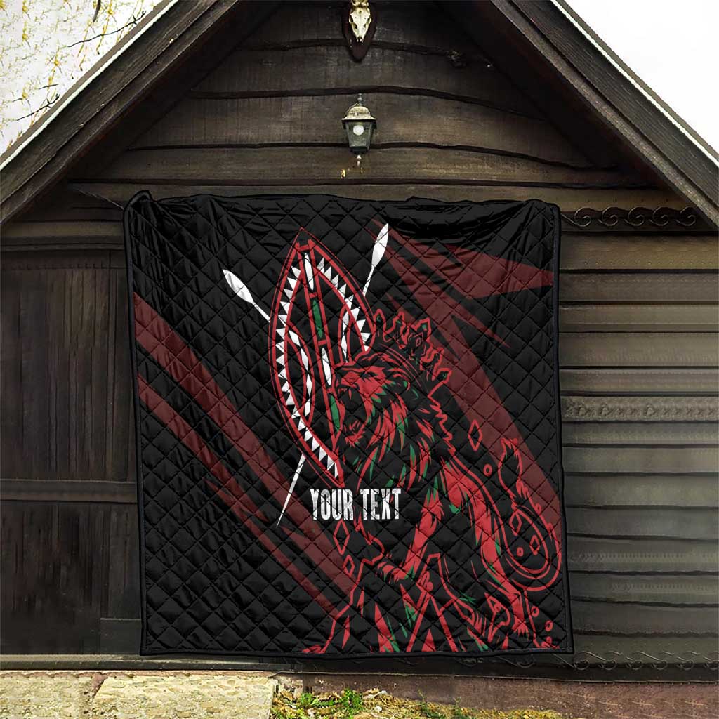 Kenya Personalized Lion Quilt Stylized Maasai Shield LT7