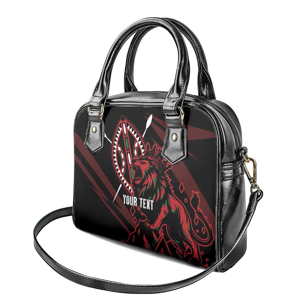 Kenya King Lion Personalized Shoulder Handbag Stylized Maasai Shield LT7