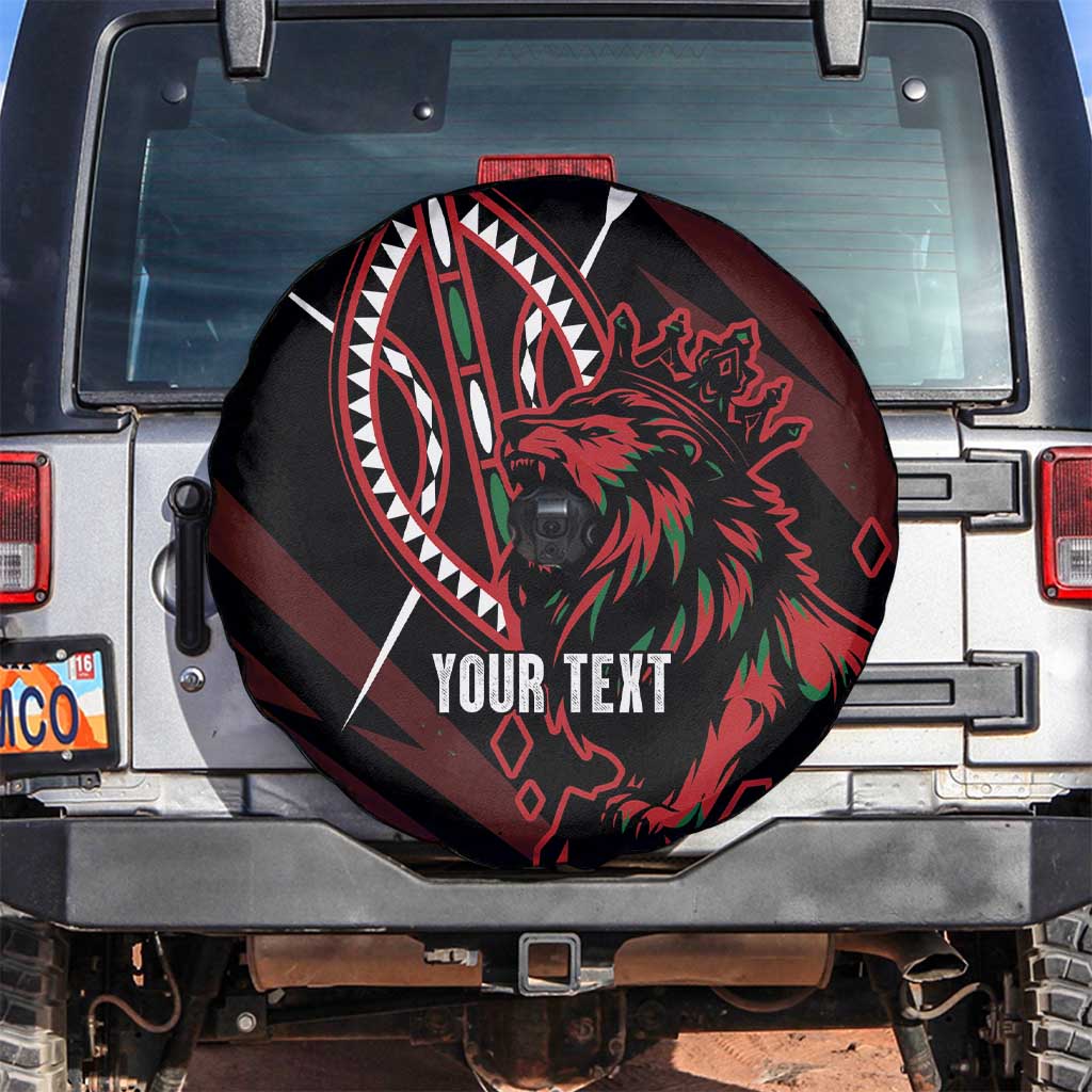 Kenya King Lion Personalized Spare Tire Cover Stylized Maasai Shield LT7