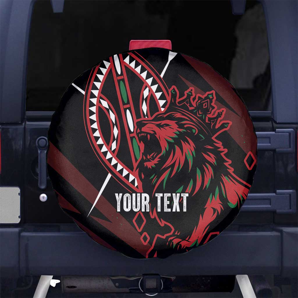 Kenya King Lion Personalized Spare Tire Cover Stylized Maasai Shield LT7