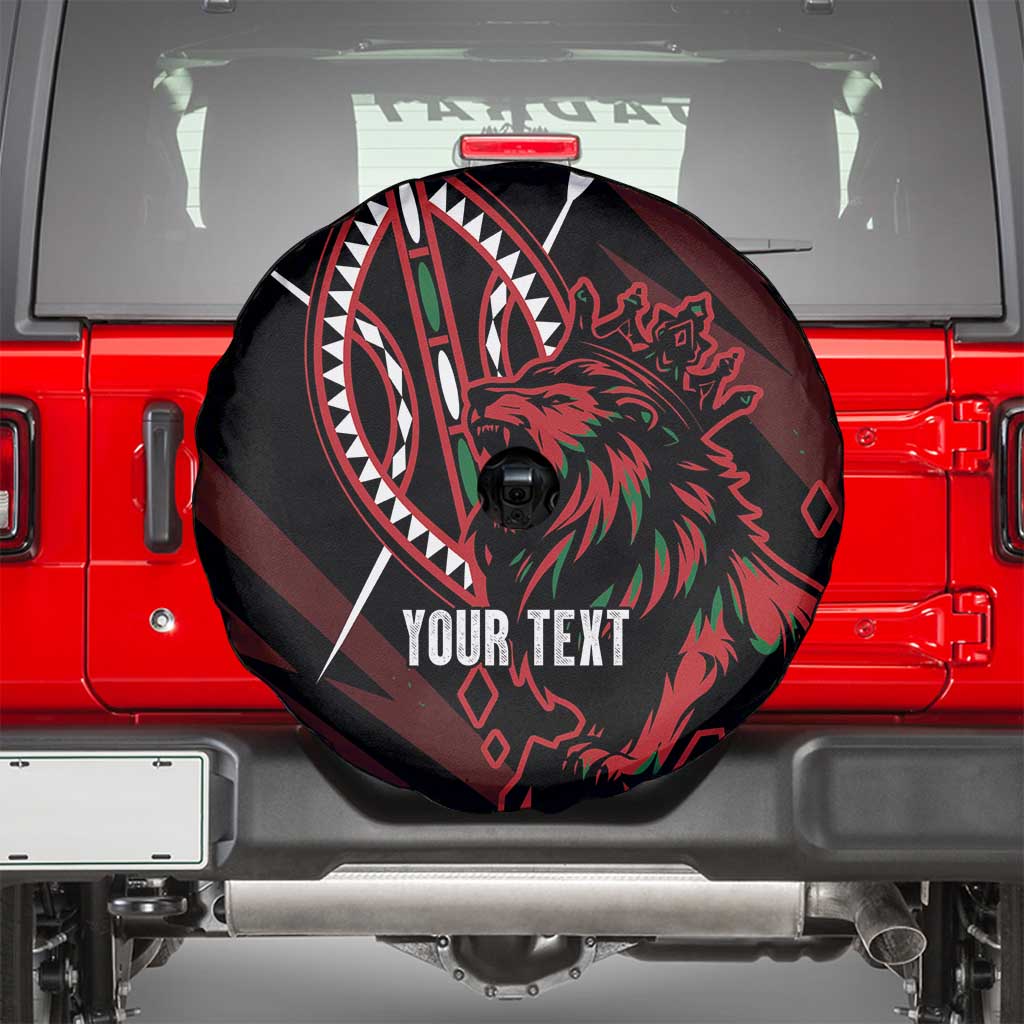 Kenya King Lion Personalized Spare Tire Cover Stylized Maasai Shield LT7