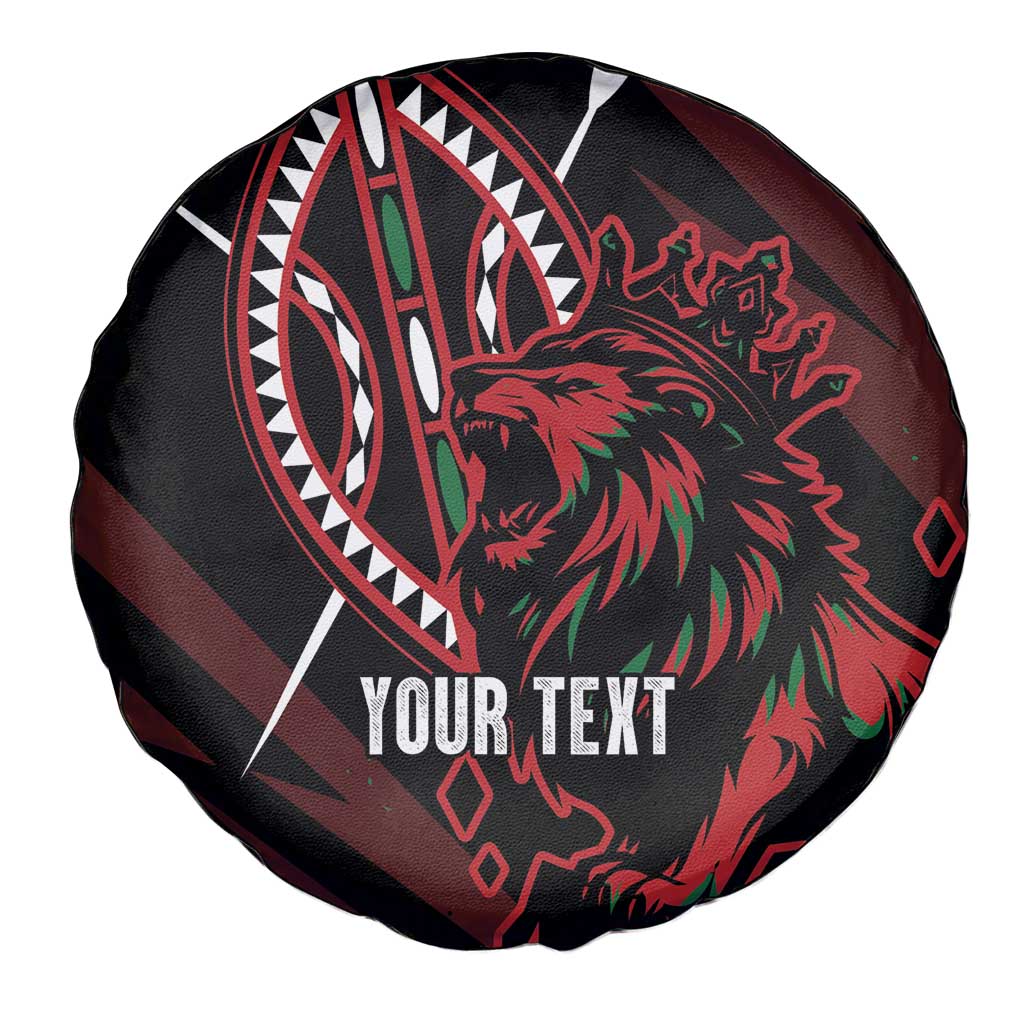 Kenya King Lion Personalized Spare Tire Cover Stylized Maasai Shield LT7