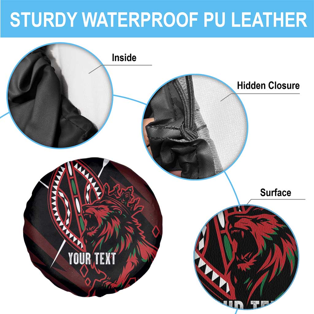Kenya King Lion Personalized Spare Tire Cover Stylized Maasai Shield LT7