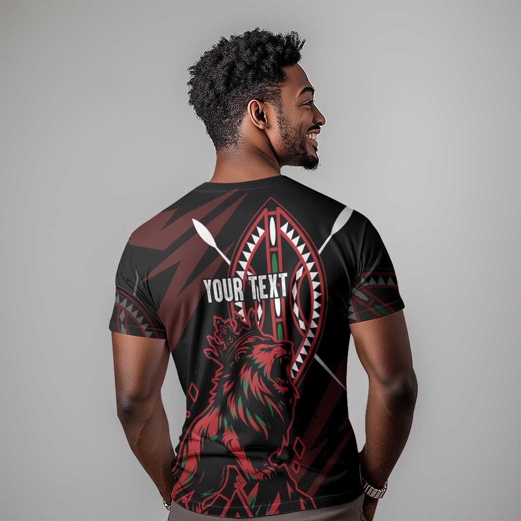 Kenya Personalized Lion T shirt Stylized Maasai Shield LT7