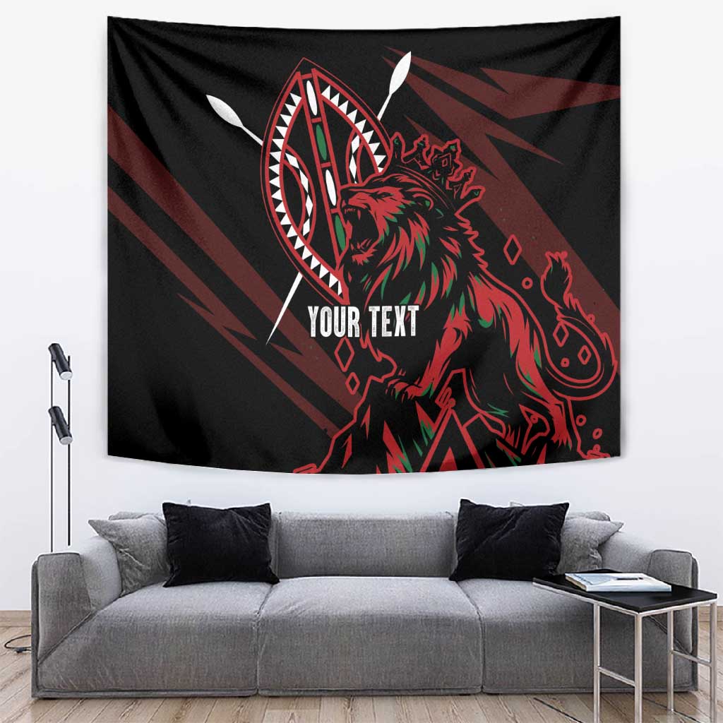 Kenya Personalized Lion Tapestry Stylized Maasai Shield LT7