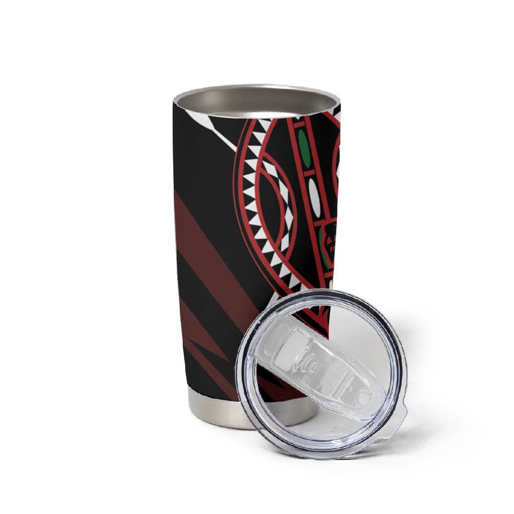 Kenya Personalized Lion Tumbler Cup Stylized Maasai Shield LT7