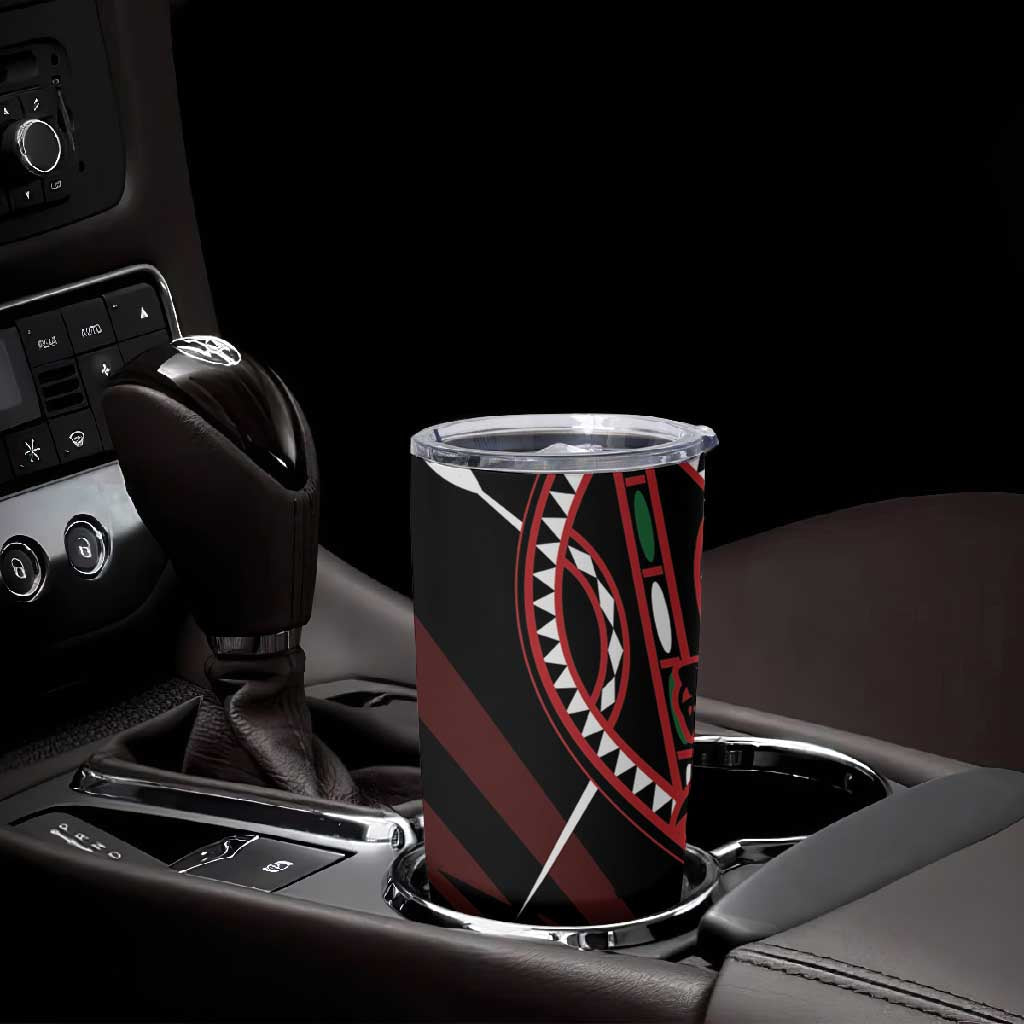 Kenya Personalized Lion Tumbler Cup Stylized Maasai Shield LT7