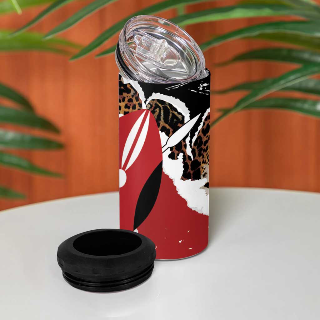 Kenya 4 in 1 Can Cooler Tumbler Mix Animal Skin Pattern Grunge Style LT7