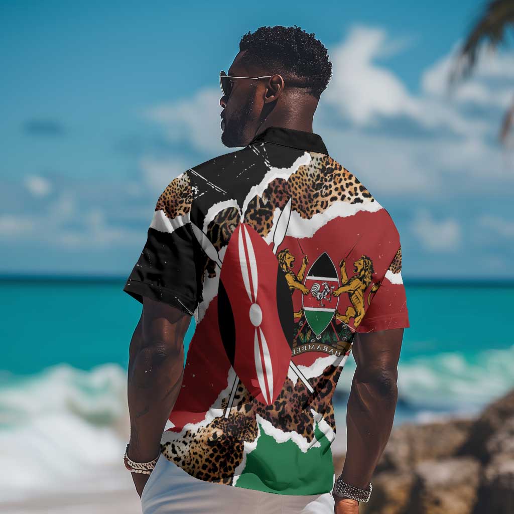 Kenya Hawaiian Shirt Mix Animal Skin Pattern Grunge Style LT7