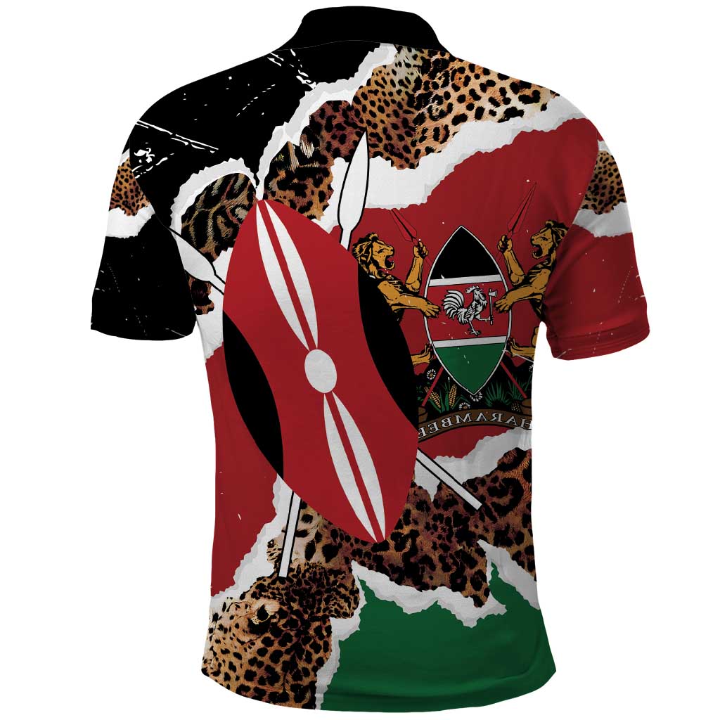 Kenya Grunge Polo Shirt Mix Animal Skin Pattern LT7