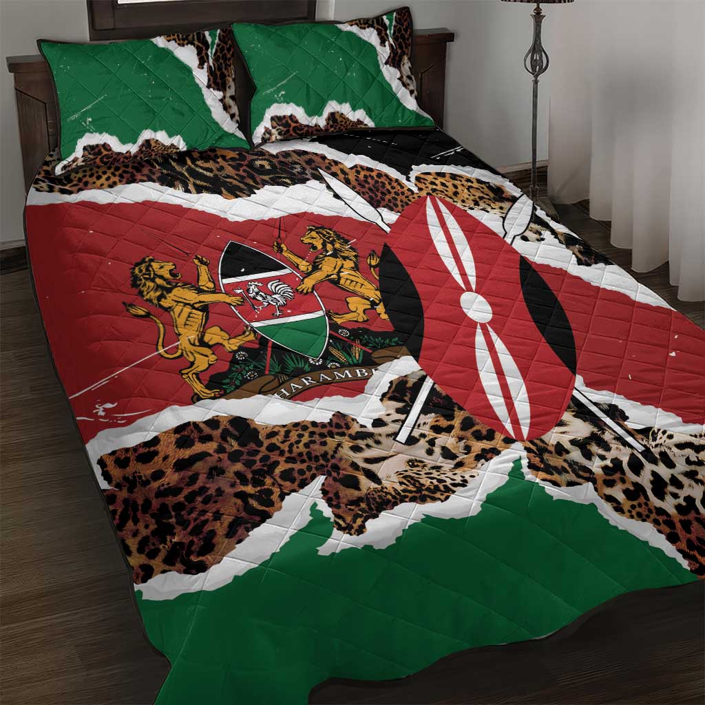 Kenya Quilt Bed Set Mix Animal Skin Pattern Grunge Style LT7