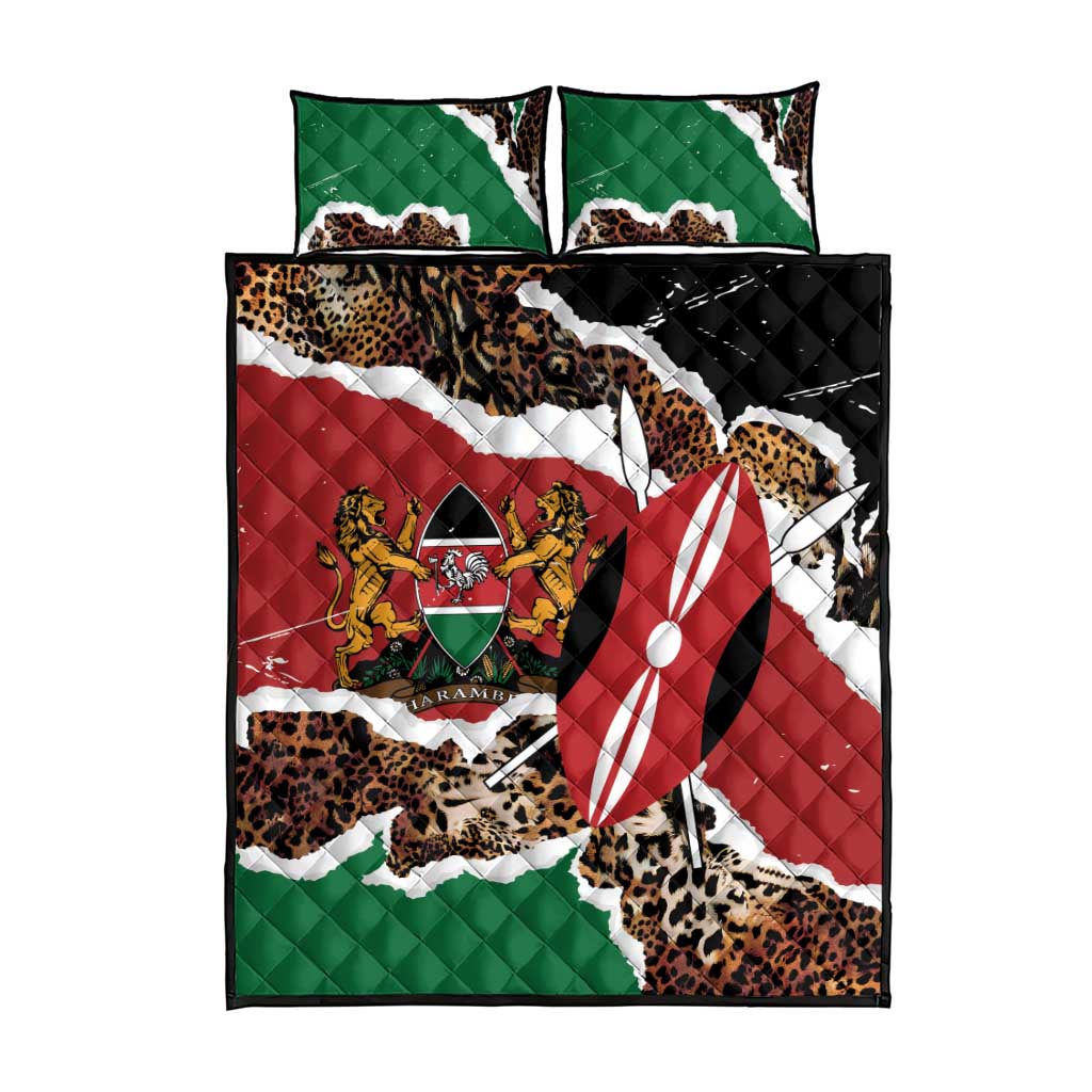 Kenya Quilt Bed Set Mix Animal Skin Pattern Grunge Style LT7