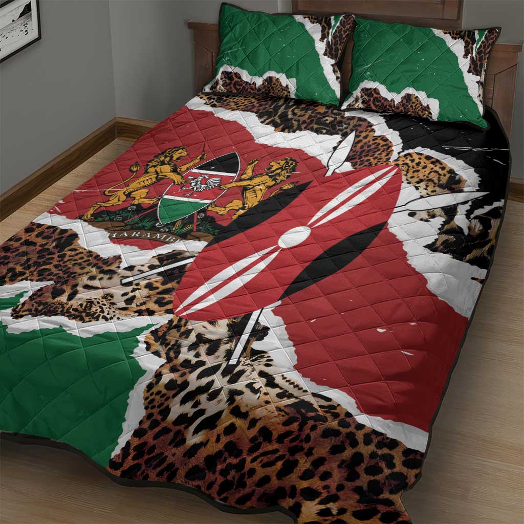Kenya Quilt Bed Set Mix Animal Skin Pattern Grunge Style LT7