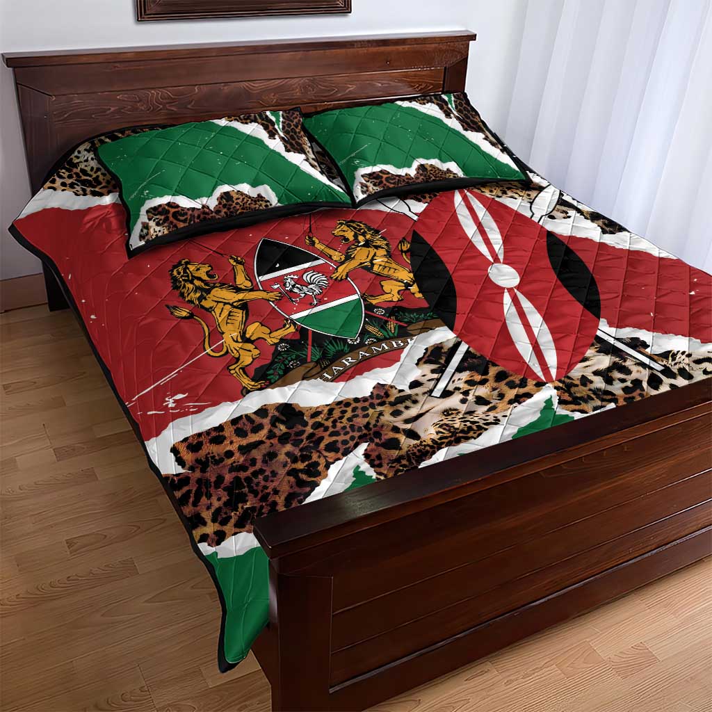 Kenya Quilt Bed Set Mix Animal Skin Pattern Grunge Style LT7
