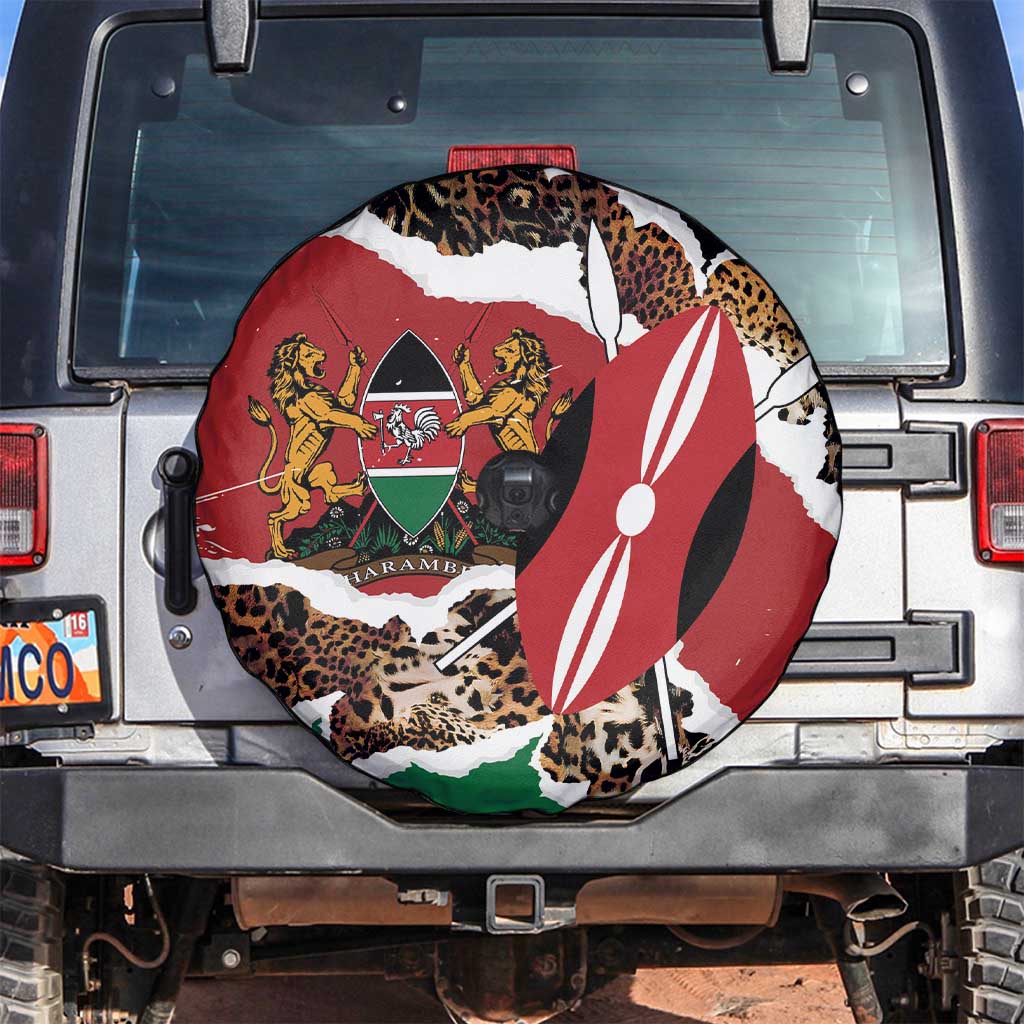 Kenya Grunge Spare Tire Cover Mix Animal Skin Pattern LT7