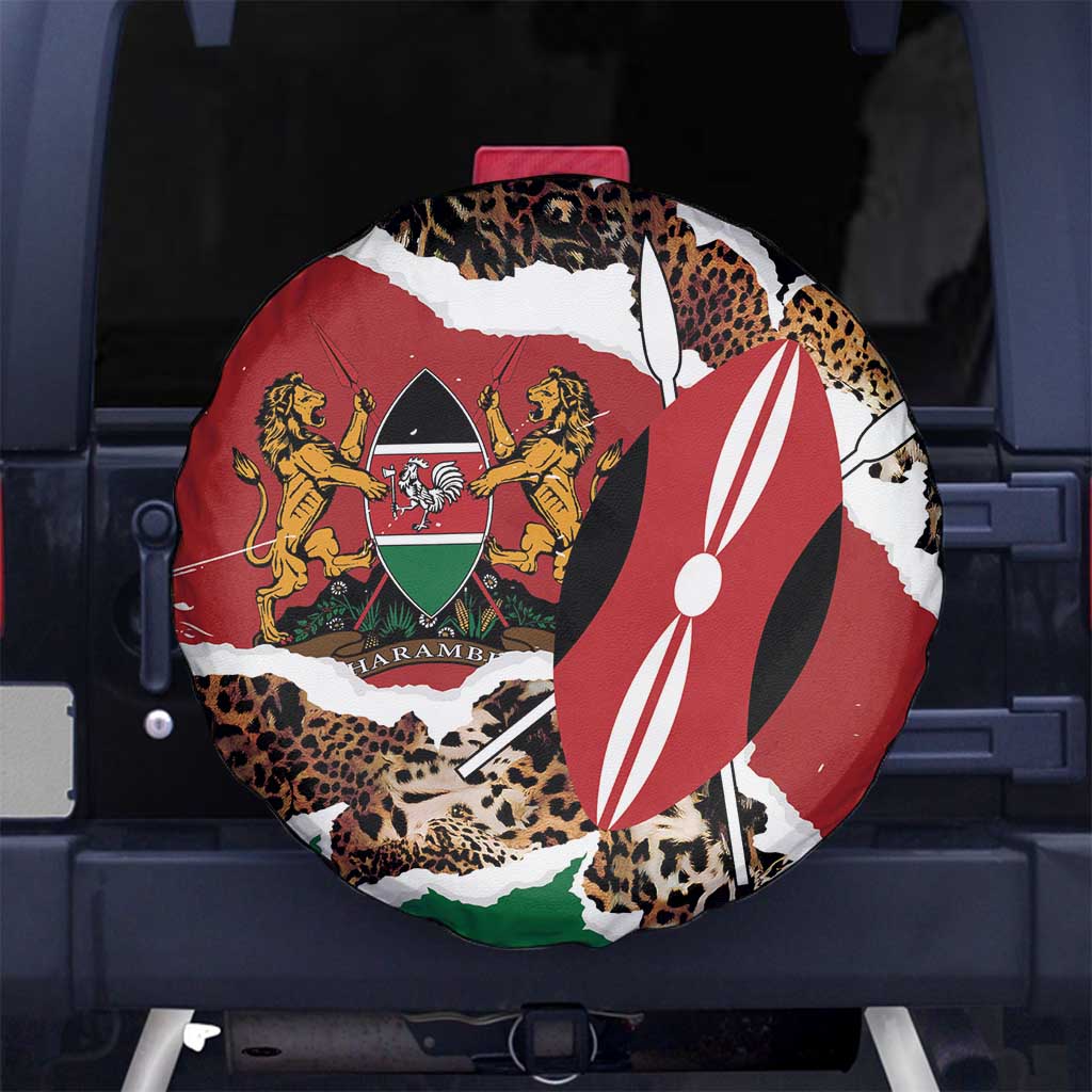 Kenya Grunge Spare Tire Cover Mix Animal Skin Pattern LT7