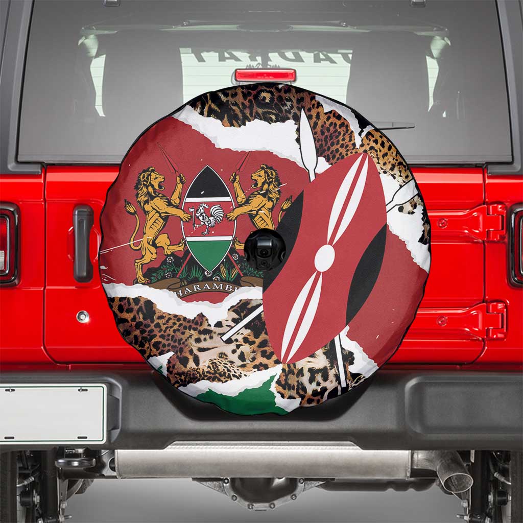 Kenya Grunge Spare Tire Cover Mix Animal Skin Pattern LT7