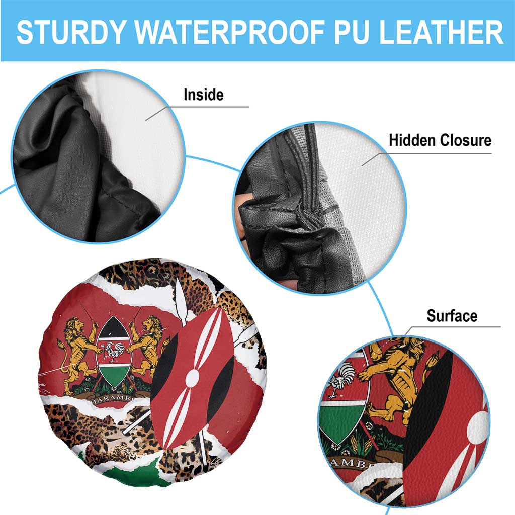 Kenya Grunge Spare Tire Cover Mix Animal Skin Pattern LT7