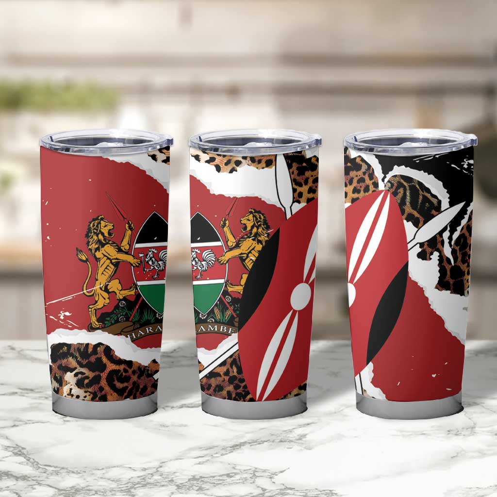 Kenya Tumbler Cup Mix Animal Skin Pattern Grunge Style LT7