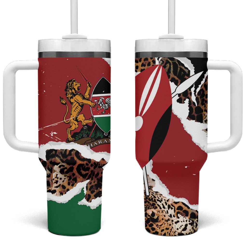 Kenya Tumbler With Handle Mix Animal Skin Pattern Grunge Style LT7
