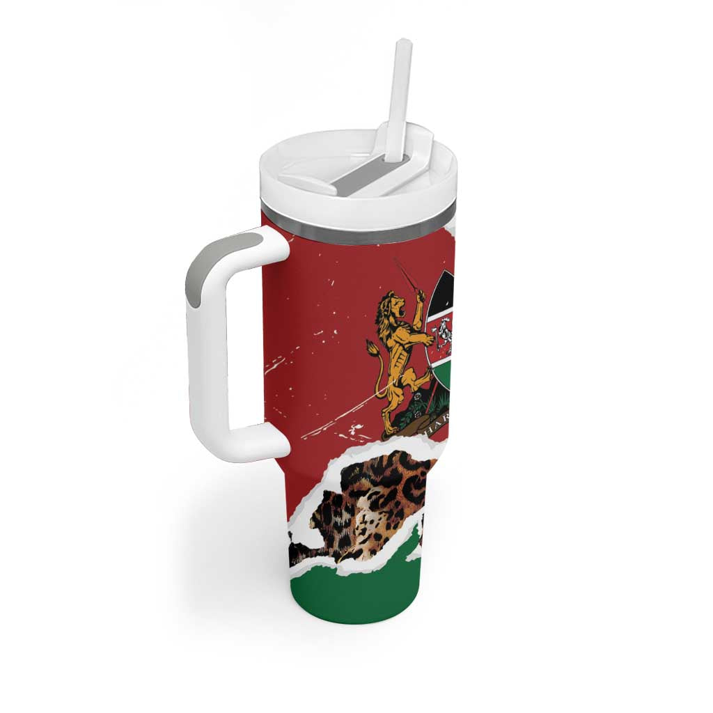 Kenya Tumbler With Handle Mix Animal Skin Pattern Grunge Style LT7