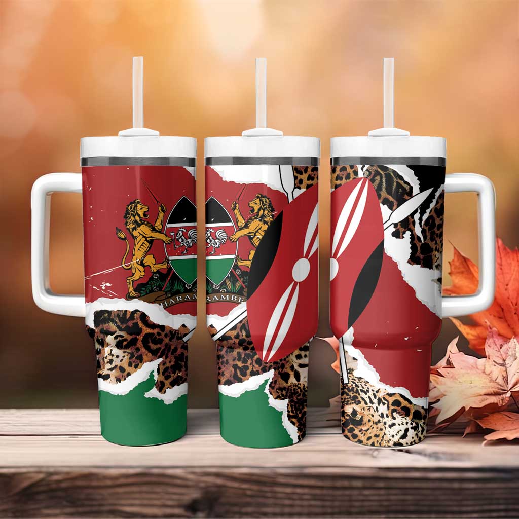 Kenya Tumbler With Handle Mix Animal Skin Pattern Grunge Style LT7