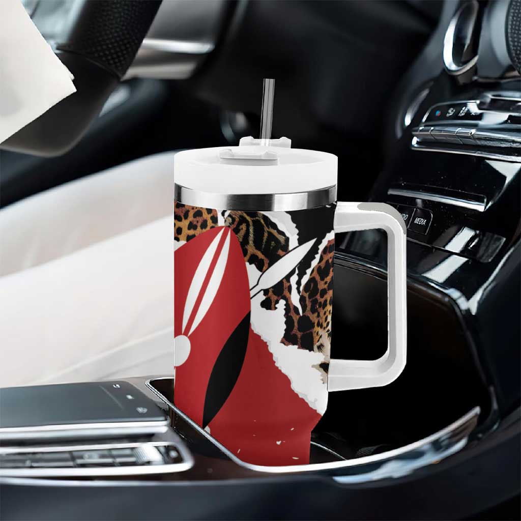 Kenya Tumbler With Handle Mix Animal Skin Pattern Grunge Style LT7