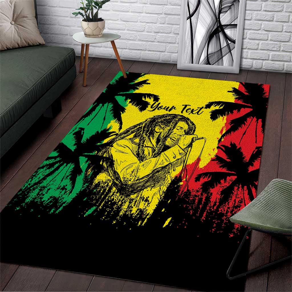 Reggae Soul B.Marley Personalized Area Rug Tropical Grunge LT7